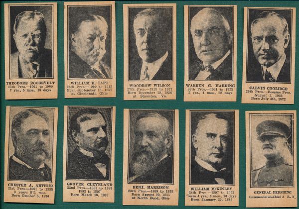 1920s US Presidents Strip Cards Lot of (10)