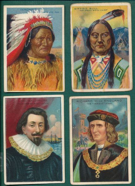 1910s T68 Heroes of History Royal Bengals Little Cigars W/ Sitting Bull & Geronimo (9) Card Lot
