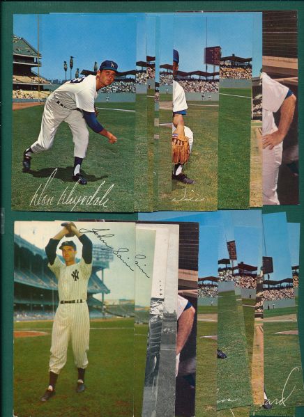 1960s Dodgers, Yankees & Cubs Lot of (25) Postcards W/ Koufax, Drysdale & Banks