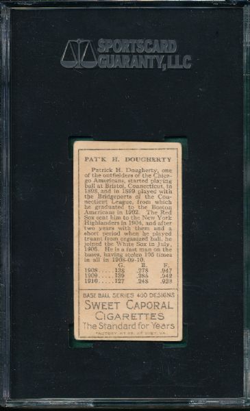 1911 T205 Dougherty, Red Sock, Sweet Caporal Cigarettes SGC 40 