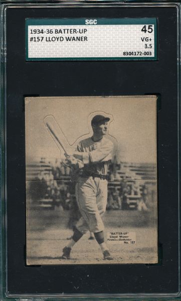1934-36 Batter-Up #157 Lloyd Waner SGC 45