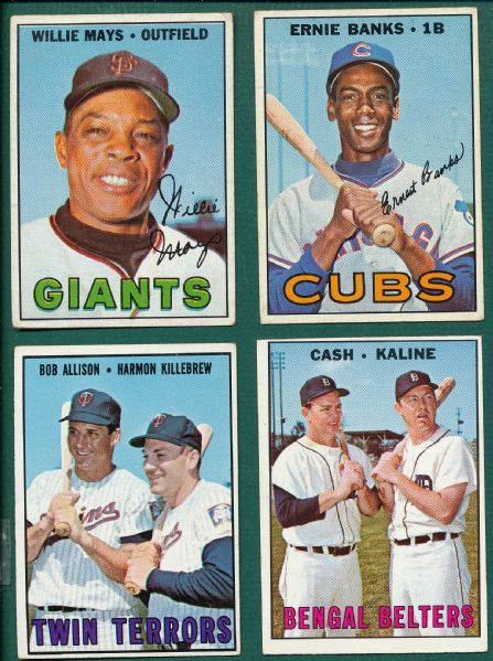1967 Topps Lot of (9) W/ Willie Mays