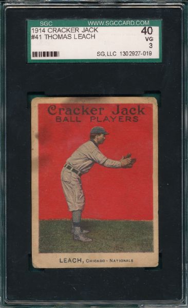 1914 Cracker Jack #41 Thomas Leach SGC 40
