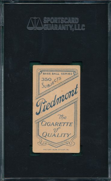 1909-1911 T206 Young, Irv, Piedmont Cigarettes SGC 40