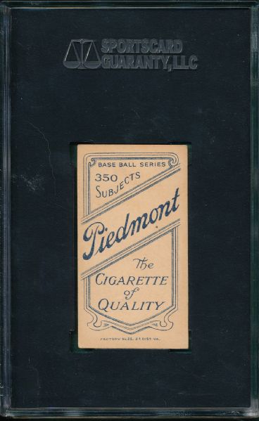 1909-1911 T206 Tannehill, Jesse, Piedmont Cigarettes SGC 40
