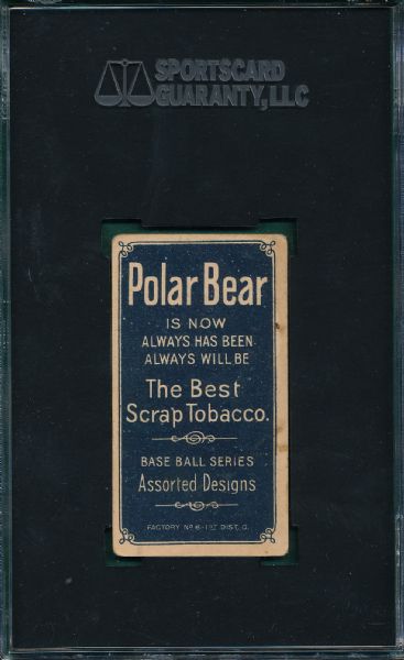 1909-1911 T206 Schulte, Back, Polar Bear Tobacco SGC 40