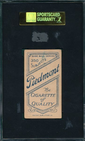 1909-1911 T206 Knight, Bat, Piedmont Cigarettes SGC 40