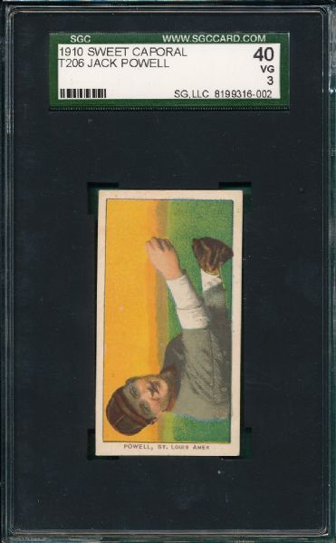 1909-1911 T206 Powell Sweet Caporal Cigarettes SGC 40