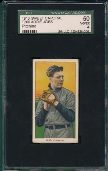 1909-1911 T206 Joss, Pitching, Sweet Caporal Cigarettes SGC 50