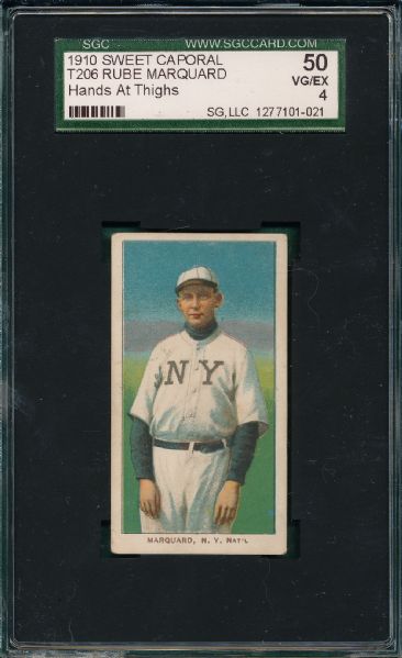 1909-1911 T206 Marquard, Hands at Thighs, Sweet Caporal Cigarettes SGC 50