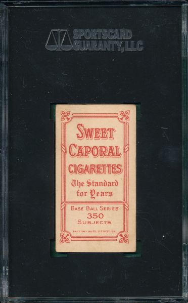 1909-1911 T206 McGraw, Portrait, No Cap, Sweet Caporal Cigarettes, Factory 25, SGC 50