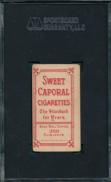 1909-1911 T206 Waddell, Portrait, Sweet Caporal Cigarettes, SGC 50