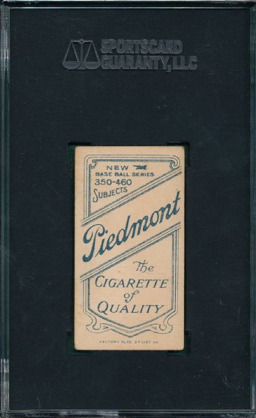1909-1911 T206 Willis, Bat, Piedmont Cigarettes SGC 50
