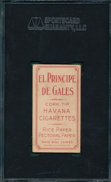 1909-1911 T206 Magee, Bat, El Principe De Gales Cigarettes SGC 40