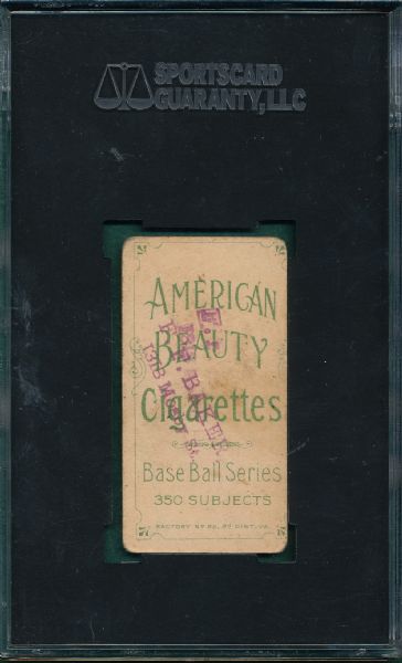 1909-1911 T206 Mathewson, Dark Cap, American Beauty Cigarettes SGC 20