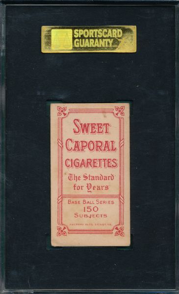 1909-1911 T206 Cicotte Sweet Caporal Cigarettes, Factory 25, SGC 40