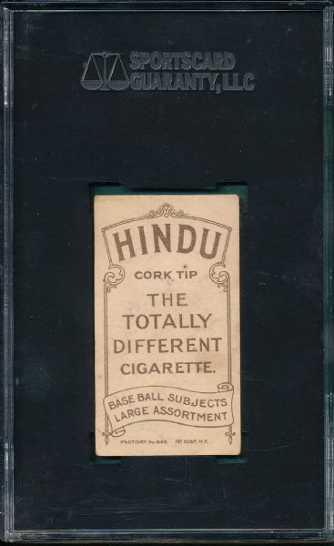 1909-1911 T206 Clarke, J. J., Hindu Cigarettes SGC 20