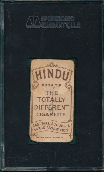 1909-1911 T206 Steinfeldt, Portrait, Hindu Cigarettes SGC 10