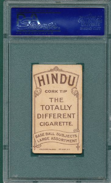 1909-1911 T206 White, Doc, Portrait, Hindu Cigarettes PSA 4