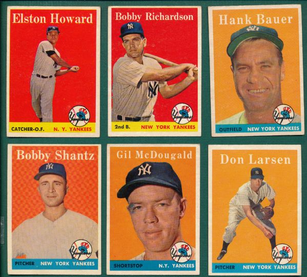 1958-64 Topps Yankees (12) Card Lot W/ Maris