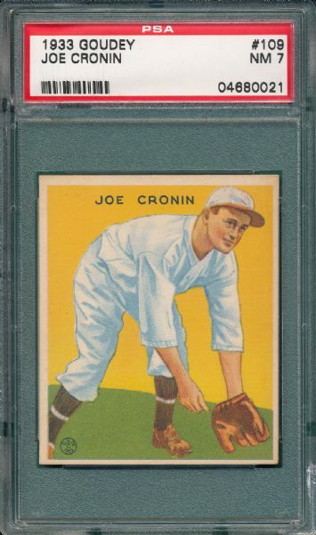 1933 Goudey #109 Joe Cronin PSA 7