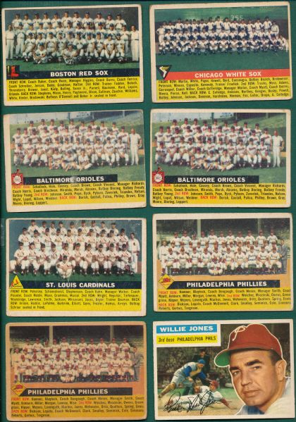 1956 Topps Lot of (91) W/ Dodgers Team Card