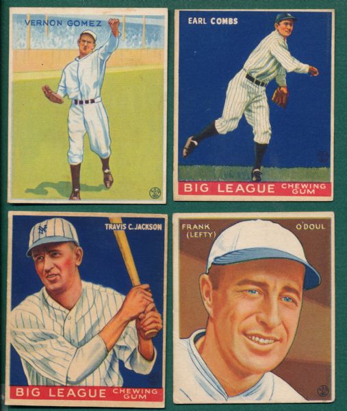 1933 Goudey Lot of (4) Hall of Famers W/ Lefty Gomez