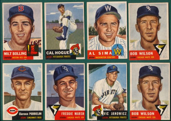 1953 Topps Lot of (12) Hi Numbers W/ (2) Bolling