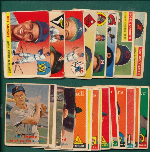 1955-59 Topps Lot of (65) W/ Ted Williams