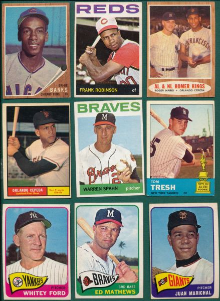 1961-65 Topps Hall of Famers Lot of (9) W/ Ford