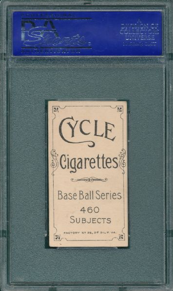 1909-1911 T206 Chance, Yellow Portrait, Cycle 460 Cigarettes PSA 5