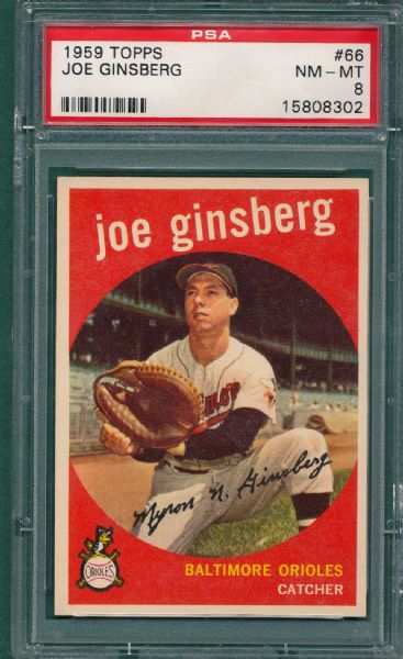 1959 Topps #66 Joe Ginsberg PSA 8