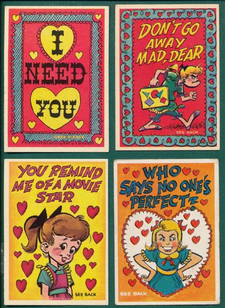 1959 Topps Funny Valentines Near Set, Lot of (89)