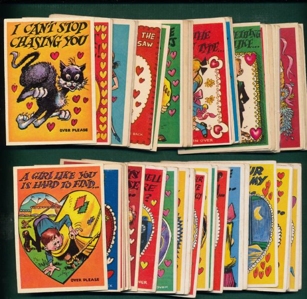 1959 Topps Funny Valentines Near Set, Lot of (89)