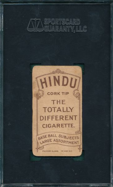 1909-1911 T206 Sullivan Hindu Cigarettes SGC 10 