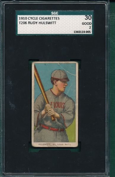 1909-1911 T206 Hulswitt Cycle Cigarettes SGC 30 *Very Low Pop*