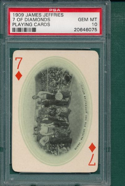 1909 James Jefferies Playing Cards, 7 of Diamonds PSA 10
