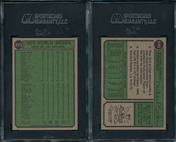 1974 Topps #537 & #519 Lot of (2) SGC 92 *Wrong Back*