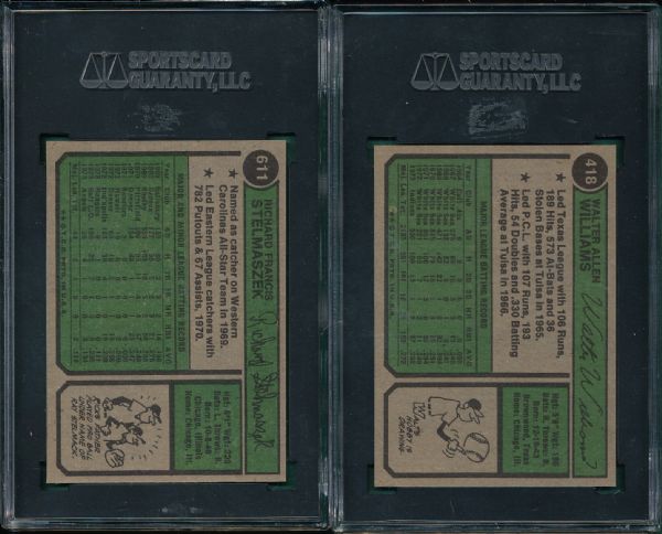 1974 Topps #528 & #637 Lot of (2) SGC 88 *Wrong Back*