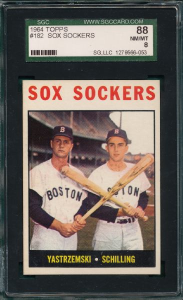 1964 Topps #182 Sox Sockers W/ Yastrzemski, SGC 88