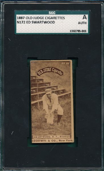 1887 N172 449-2 Ed Swartwood Old Judge Cigarettes SGC Authentic