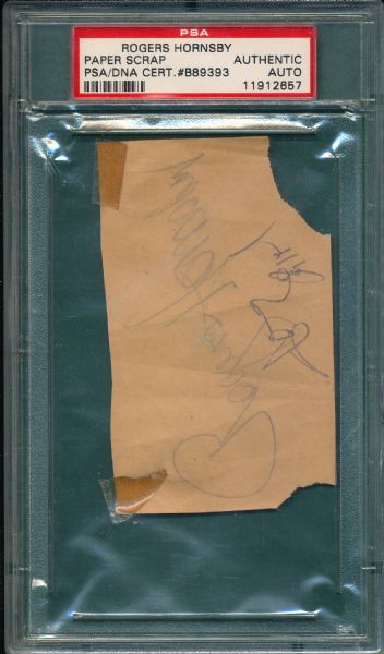 Rogers Hornsby Autograph PSA/DNA Authentic