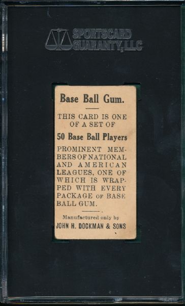 1909 E92 Patsy Dougherty Dockman & Sons Gum SGC 30