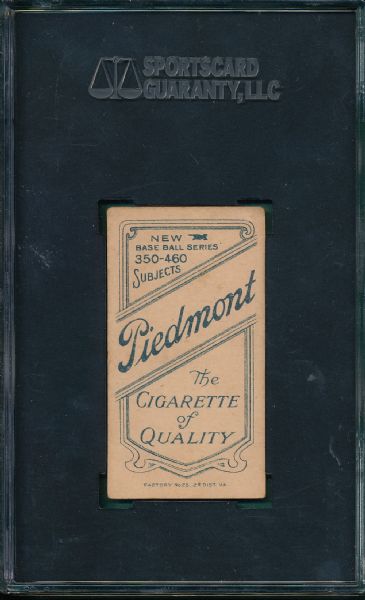 1909-1911 T206 Crandall, Portrait W/Cap, Piedmont Cigarettes SGC 30