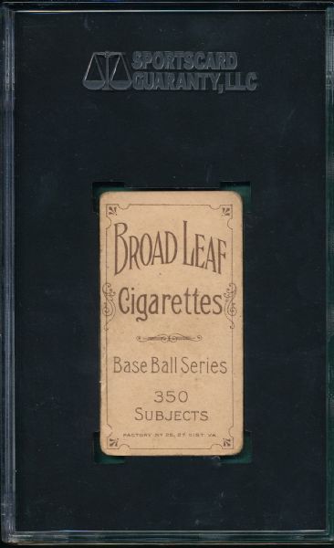 1909-1911 T206 Bescher, Portrait, Broad Leaf Cigarettes SGC 20 *Low Pop*