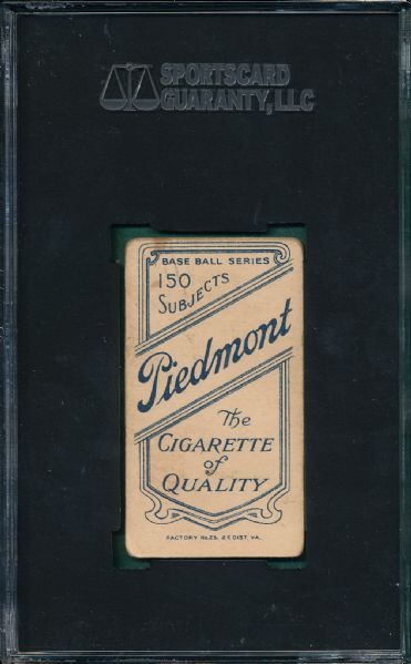 1909-1911 T206 Chase, White Cap, Piedmont Cigarettes SGC 40