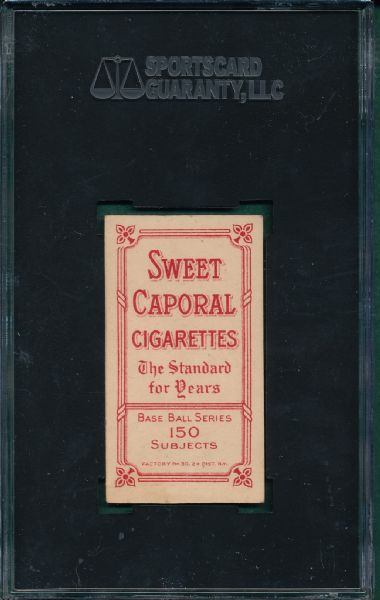 1909-1911 T206 Bergen, Batting, Sweet Caporal Cigarettes SGC Authentic
