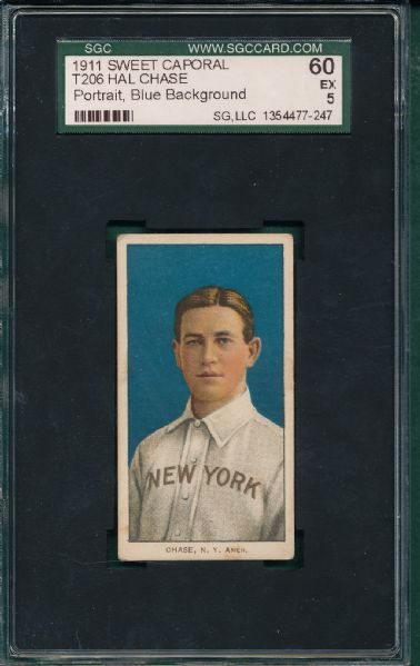 1909-1911 T206 Chase, Blue, Sweet Caporal Cigarettes SGC 60 *Factory 25*