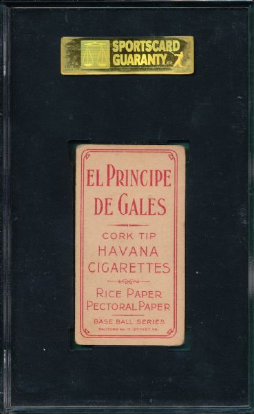 1909-1911 T206 Dahlen, Boston, El Principe De Gales Cigarettes SGC 20 *Low Pop*