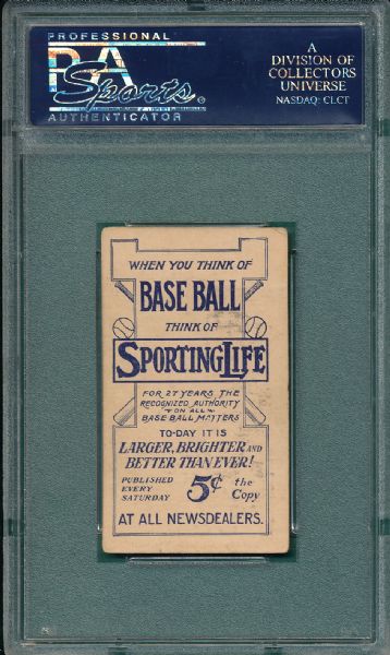 1911 M116 Frank Chance, Pastel, Sporting Life PSA 3.5